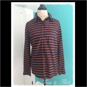 Fun & Flirt Navy Blue and Orange Blouse